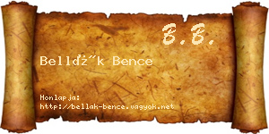 Bellák Bence névjegykártya